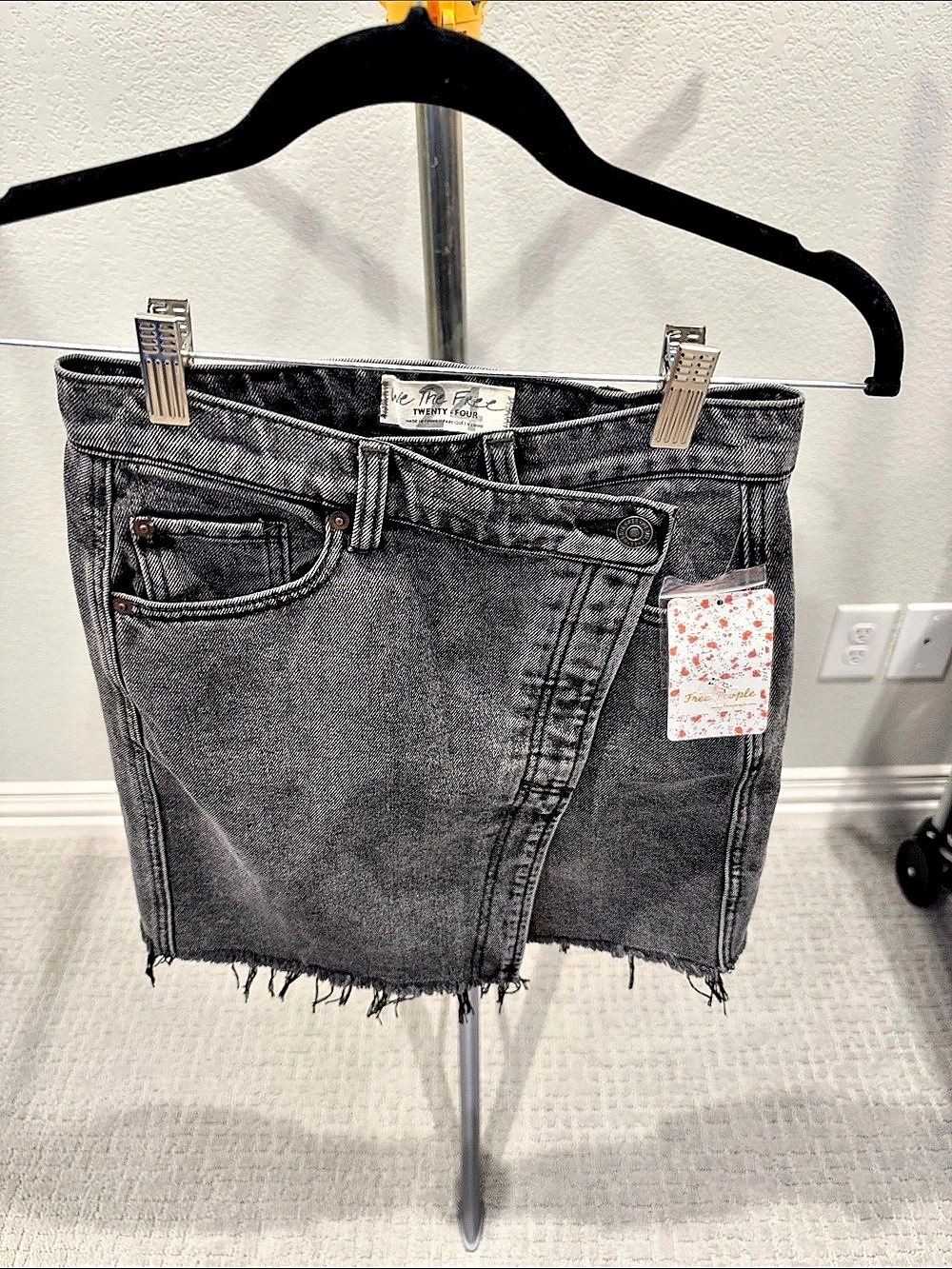 Free People We The Free Wynne Denim Skirt Gray
